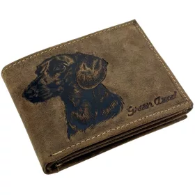   GreenDeed bőr pénztárca tacskó mintával, RFID védelemmel 12 × 9,2 cm