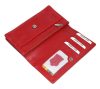 La Scala piros színű, női, bőr nagyméretű pénztárca 17 x 10 cm