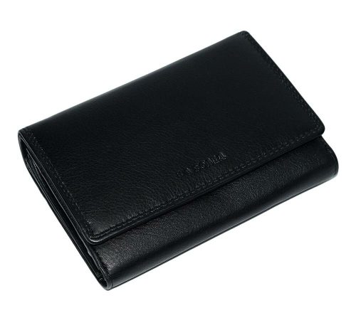 La Scala női, fekete bőr pénztárca 15 × 10,5 cm