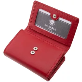 La Scala piros női bőr pénztárca 13 × 9 cm