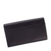 La Scala női fekete bőr pénztárca, brifkó 17 × 10 cm