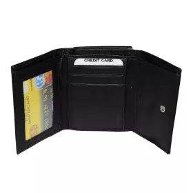 La Scala fekete női bőr pénztárca 10,2 × 7,5 cm