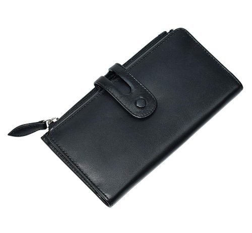 La Scala fekete színű női nagyméretű bőr pénztárca  19 x 10,5 cm