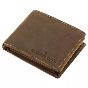   GreenDeed férfi barna bőr pénztárca díszdobozban 10,5 × 8 cm