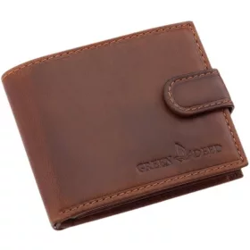   GreenDeed férfi barna bőr pénztárca díszdobozban 11,5 × 9,5 cm