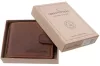 GreenDeed férfi barna bőr pénztárca díszdobozban 11,5 × 9,5 cm