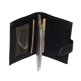 GreenDeed fekete, átkapcsos bőr kártyatartó 10 × 7,5 cm