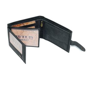 Wild Beast férfi sportos átkapcsos fekete bőr pénztárca