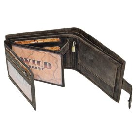 Wild Beast férfi sportos átkapcsos sötétbarna bőr pénztárca