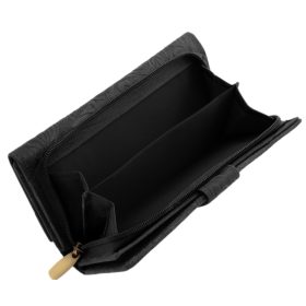 GreenDeed fekete bőr női pénztárca