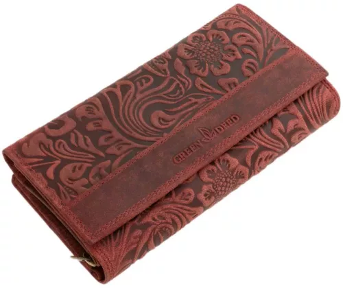 GreenDeed női bőr piros pénztárca 19 x 9 cm