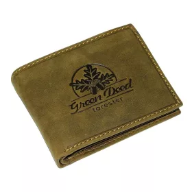 GreenDeed bőr pénztárca erdész lenyomattal, RFID