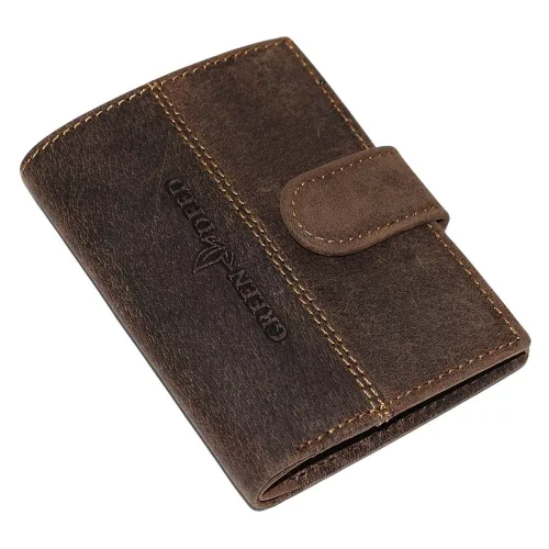 GreenDeed átkapcsos, barna bőr kártyatartó 10,5 × 7,8 cm