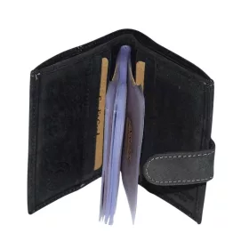   GreenDeed átkapcsos, fekete bőr kártyatartó 10,5 × 7,8 cm