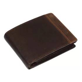   GreenDeed férfi, sötétbarna színű bőr pénztárca 12,5 × 9,2 cm