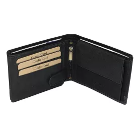   GreenDeed férfi, fekete színű bőr pénztárca 12 × 9,5 cm