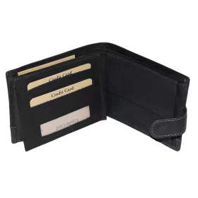   GreenDeed átkapcsos, férfi, fekete színű bőr pénztárca 12,5 × 10 cm