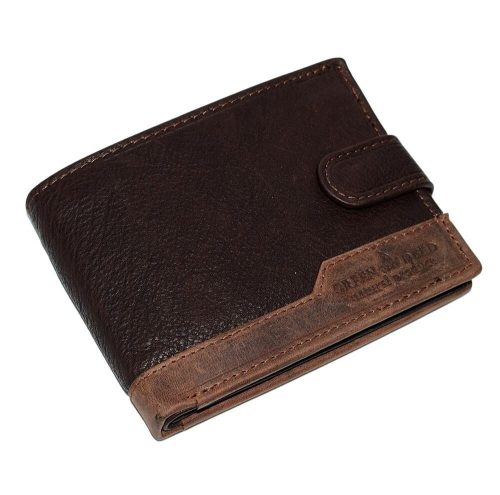 GreenDeed átkapcsos, férfi, sötétbarna színű bőr pénztárca 12,5 × 10 cm