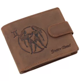   GreenDeed férfi pénztárca Ikrek csillagjegy mintával 12 × 9,2 cm