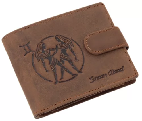 GreenDeed férfi pénztárca Ikrek csillagjegy mintával 12 × 9,2 cm