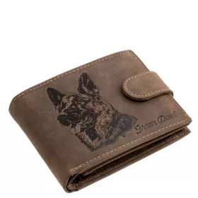   GreenDeed bőr átfogópántos férfi pénztárca németjuhász kutya mintával