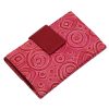 Giultieri: piros nyomott mintás,  nagyméretű női bőr pénztárca 16 x 10 cm