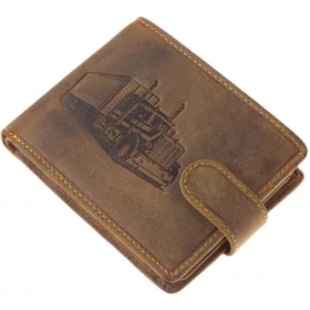   GreenDeed bőr átkapcsos pénztárca kamion lenyomattal 12 × 9,3 cm