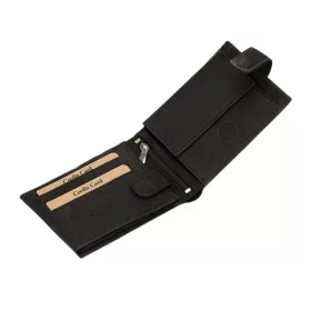   GreenDeed fekete bőr pénztárca kamion lenyomattal, RFID 12 × 9,2 cm