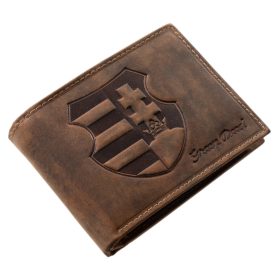   GreenDeed bőr pénztárca Kossuth-címer mintával, RFID védelemmel