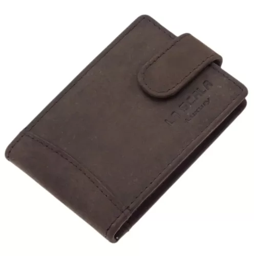 LA SCALA sötétbarna bőr kártyatartó, RFID 10,5 x 7 cm