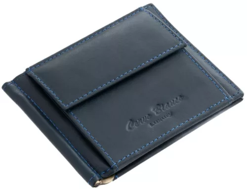 Corvo Bianco sötétkék bőr dollártárca 11 × 9,2 cm
