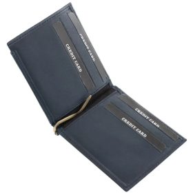 Corvo Bianco sötétkék bőr dollártárca 11 × 9,2 cm