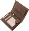 GreenDeed barna bőr irattartó pénztárca magyar címer mintával 12,6 × 9,5 cm