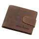 GreenDeed kisméretű férfi barna bőr pénztárca, 10 × 8 cm