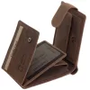 GreenDeed kisméretű férfi barna bőr pénztárca, 10 × 8 cm
