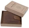 GreenDeed kisméretű férfi barna bőr pénztárca, 10 × 8 cm