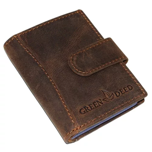 GreenDeed barna, átkapcsos kártyatartó 9,8 × 7,5 cm