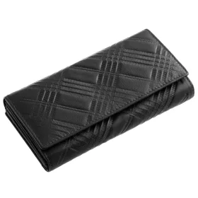   La Scala nagyméretű, fekete női bőr pénztárca 18 × 10 cm