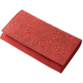 GreenDeed női bőr piros pénztárca lepke mintával 18,6 × 10 cm