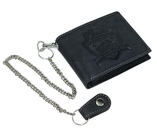 GreenDeed fekete bőr pénztárca,  motoros lenyomattal, RFID védelemmel