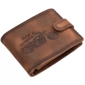 GreenDeed Chopper motoros barna, vintage bőr pénztárca