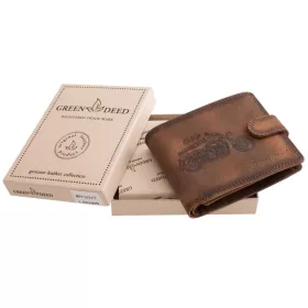 GreenDeed Chopper motoros barna, vintage bőr pénztárca