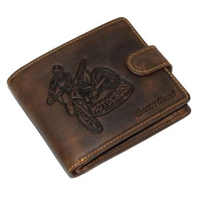GreenDeed átkapcsos bőr pénztárca motocross mintával