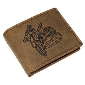 GreenDeed bőr pénztárca motocross mintával