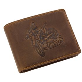 GreenDeed bőr pénztárca motocross mintával
