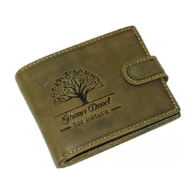 GreenDeed bőr pénztárca életfa lenyomattal, RFID