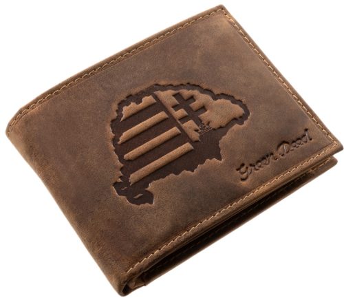 GreenDeed bőr pénztárca Nagy-Magyarország mintával 12 × 9,2 cm, RFID védelemmel