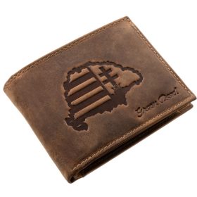   GreenDeed bőr pénztárca Nagy-Magyarország mintával 12 × 9,2 cm, RFID védelemmel