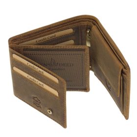   GreenDeed bőr pénztárca Nagy-Magyarország mintával 12 × 9,2 cm, RFID védelemmel