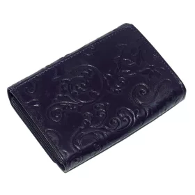   S. Belmonte nyomott mintás, lila női bőr pénztárca 13,3 × 9,3 cm